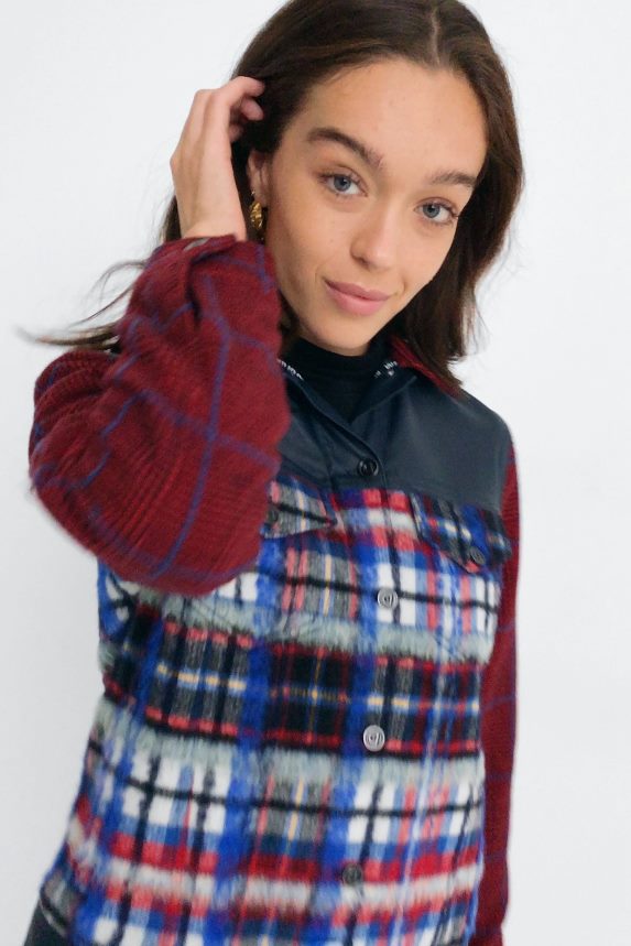 Women DesigualTartan fur jacket Clothing 68X2401080