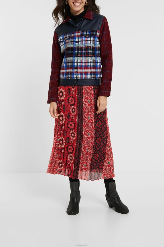 Women DesigualTartan fur jacket Clothing 68X2401080