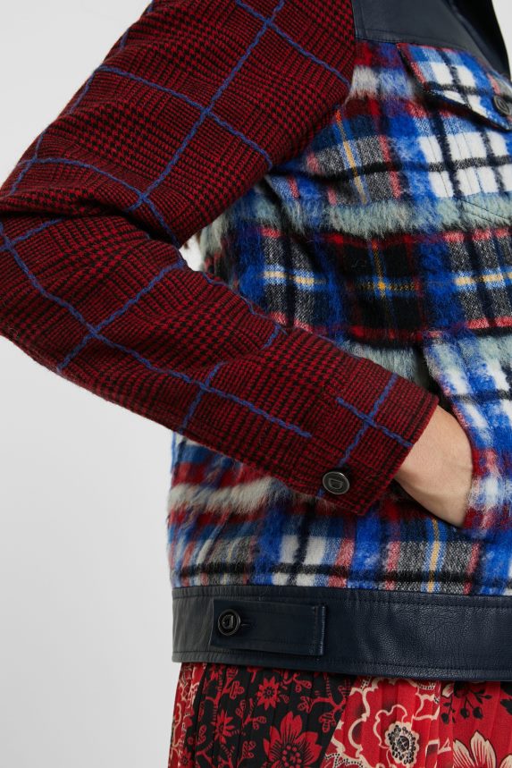 Women DesigualTartan fur jacket Clothing 68X2401080