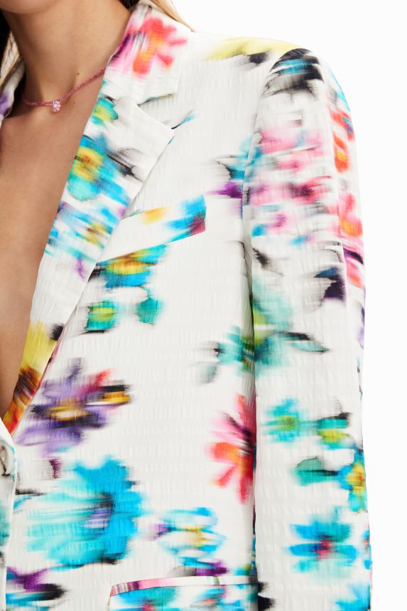 Women DesigualTextured floral blazer Clothing 68X240418