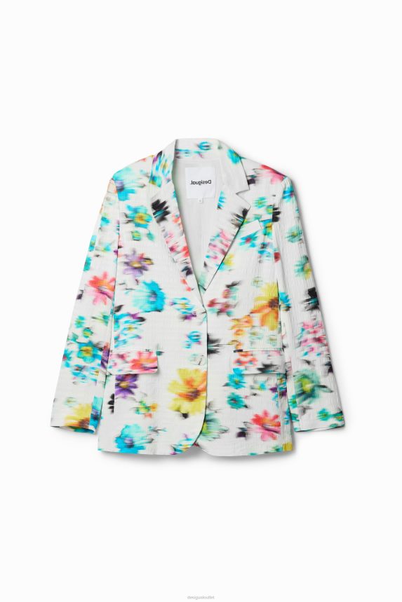 Women DesigualTextured floral blazer Clothing 68X240418