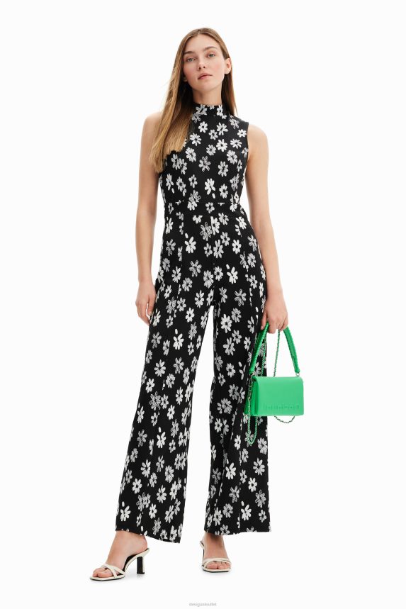 Women DesigualContrast floral jumpsuit Clothing 68X240185
