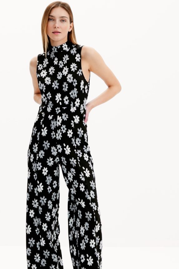 Women DesigualContrast floral jumpsuit Clothing 68X240185