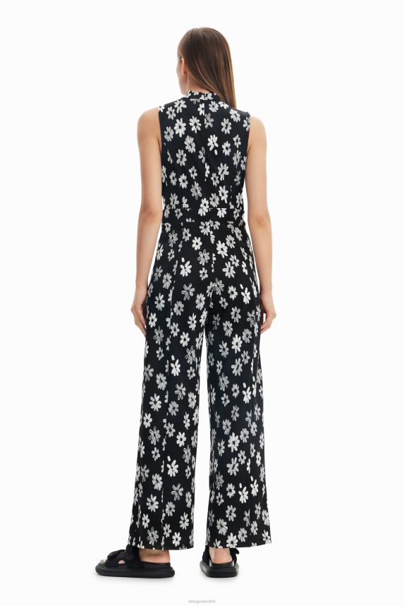 Women DesigualContrast floral jumpsuit Clothing 68X240185