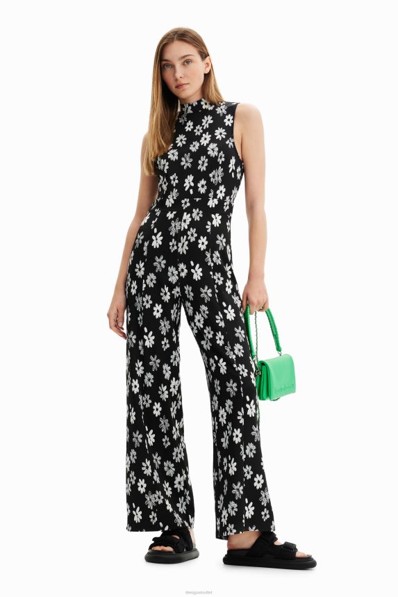 Women DesigualContrast floral jumpsuit Clothing 68X240185