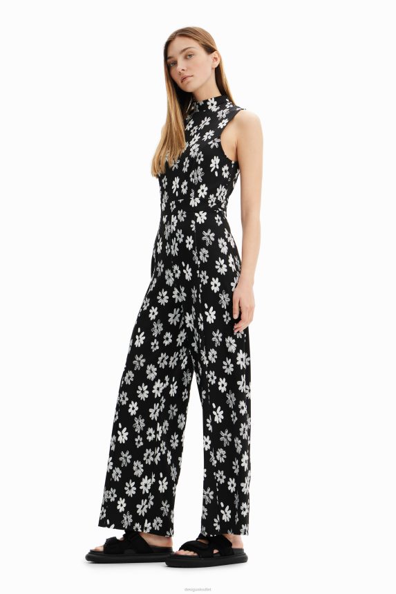 Women DesigualContrast floral jumpsuit Clothing 68X240185
