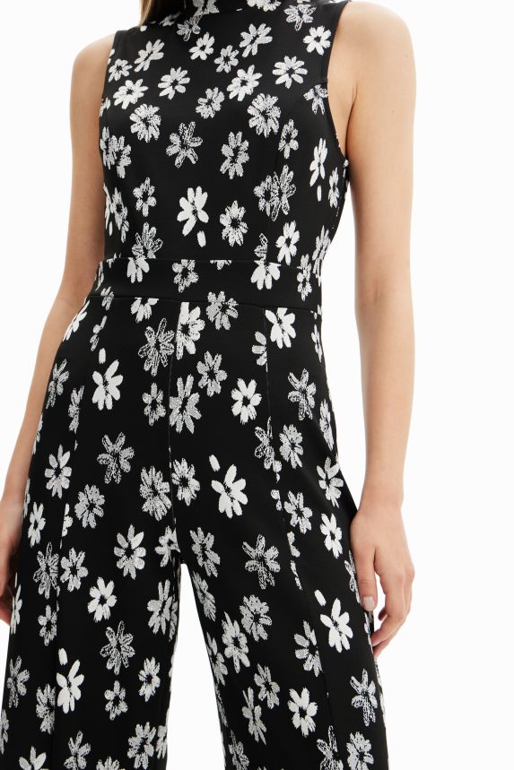 Women DesigualContrast floral jumpsuit Clothing 68X240185