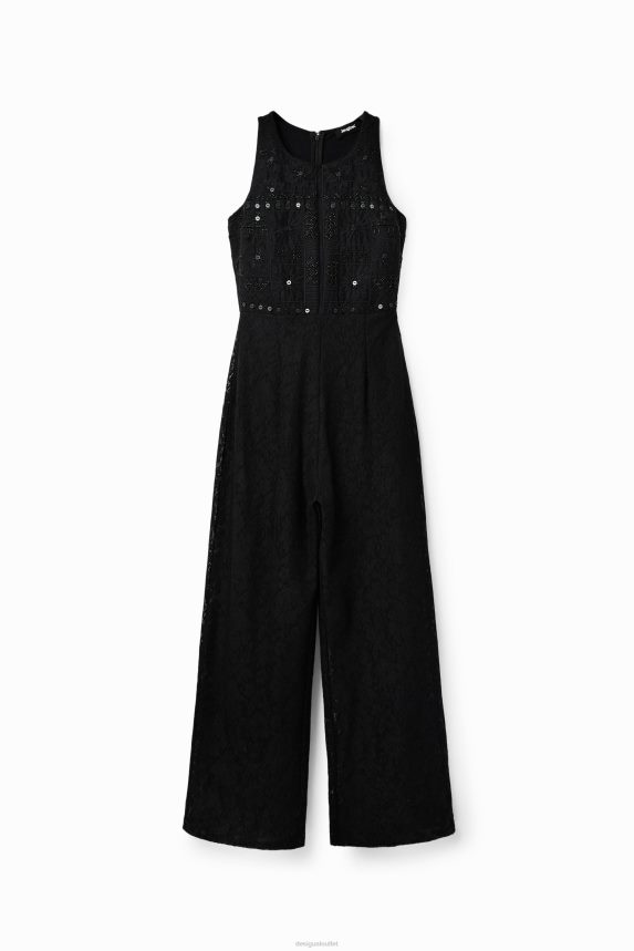Women DesigualLong embroidered lace jumpsuit Clothing 68X24047
