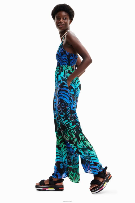 Women DesigualLong tropical strappy jumpsuit Clothing 68X240851