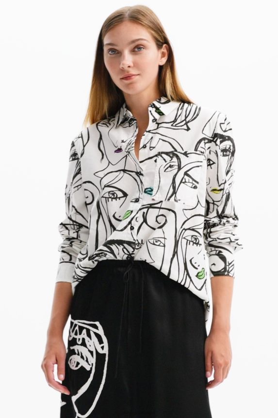 Women DesigualArty faces shirt Clothing 68X24010