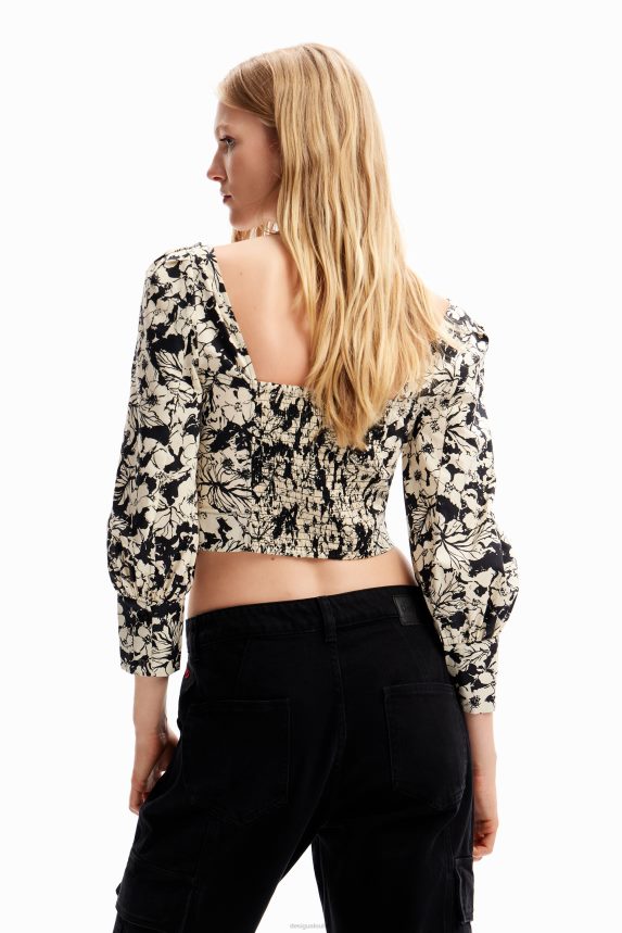 Women DesigualCropped floral corset blouse Clothing 68X240250