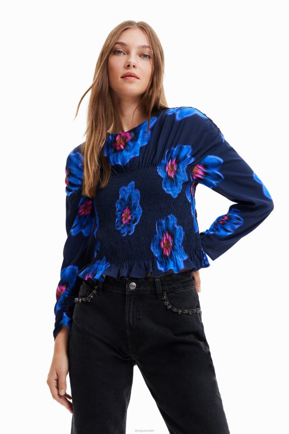 Women DesigualFloral ruched blouse Clothing 68X240770