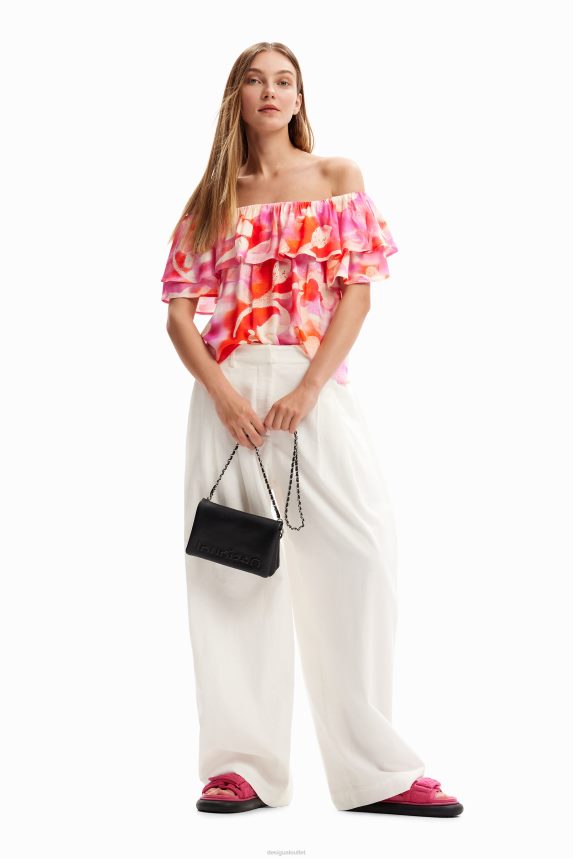 Women DesigualFloral ruffle blouse Clothing 68X2401160