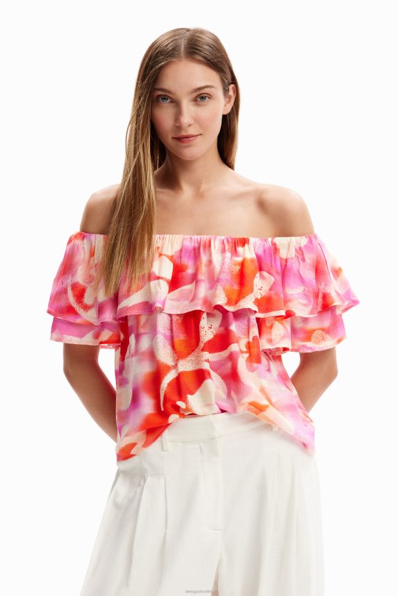 Women DesigualFloral ruffle blouse Clothing 68X2401160