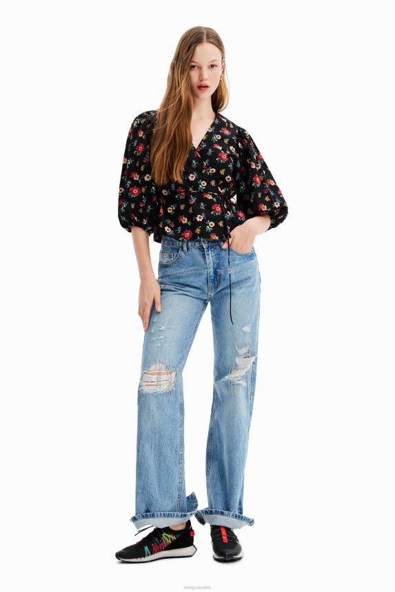 Women DesigualFloral wrap blouse Clothing 68X240619