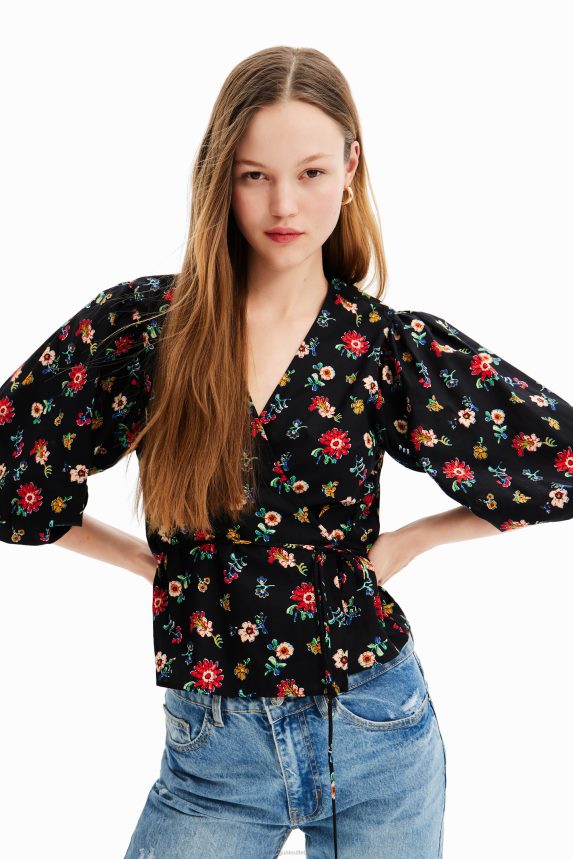 Women DesigualFloral wrap blouse Clothing 68X240619