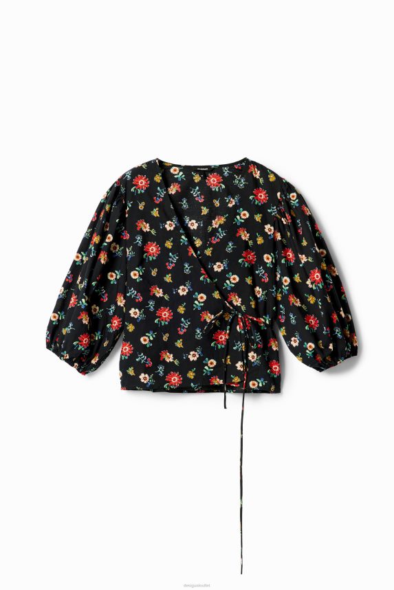 Women DesigualFloral wrap blouse Clothing 68X240619
