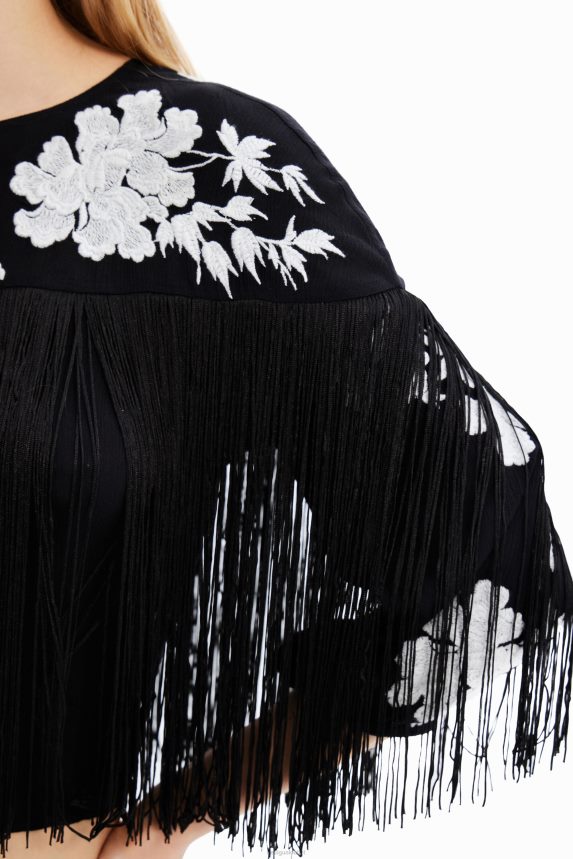 Women DesigualFringed embroidered blouse Clothing 68X240627