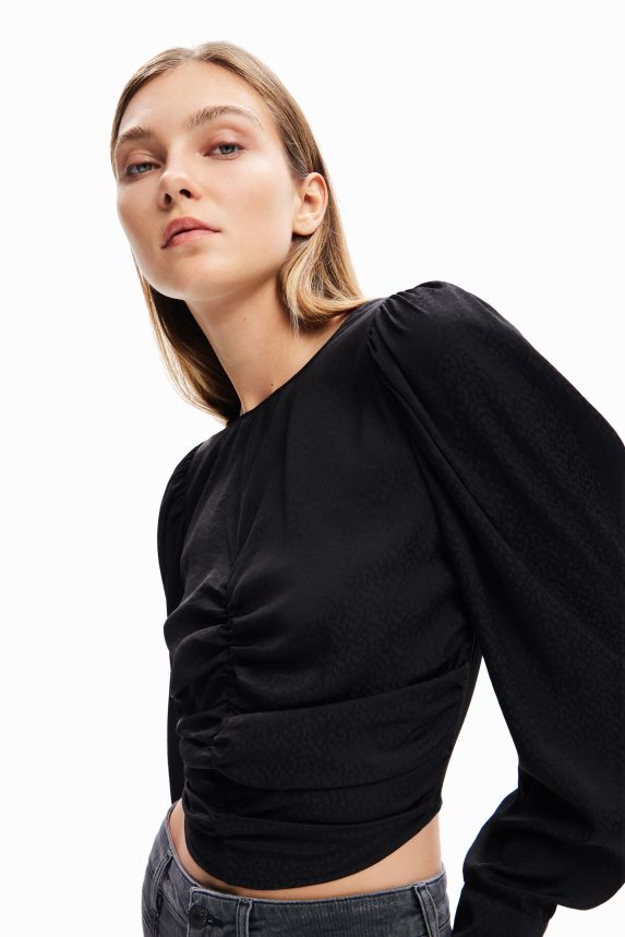 Women DesigualJacquard ruched blouse Clothing 68X240265