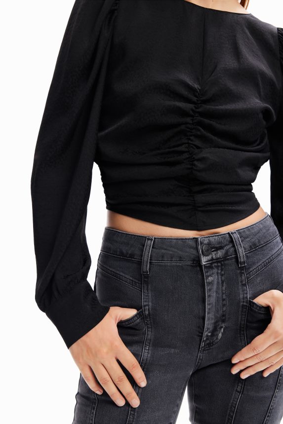 Women DesigualJacquard ruched blouse Clothing 68X240265