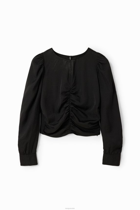 Women DesigualJacquard ruched blouse Clothing 68X240265