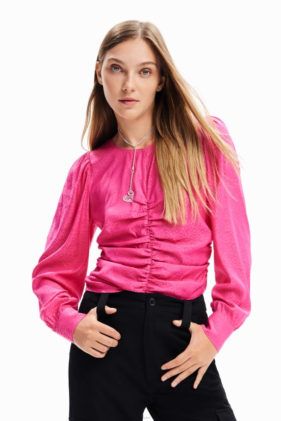 Women DesigualJacquard ruched blouse Clothing 68X24094