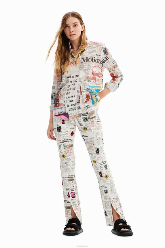 Women DesigualLong-sleeve newspaper shirt Clothing 68X240869