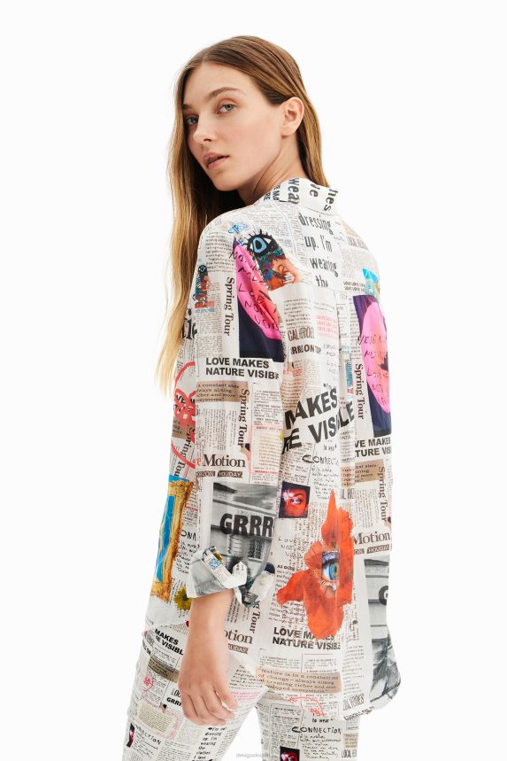 Women DesigualLong-sleeve newspaper shirt Clothing 68X240869