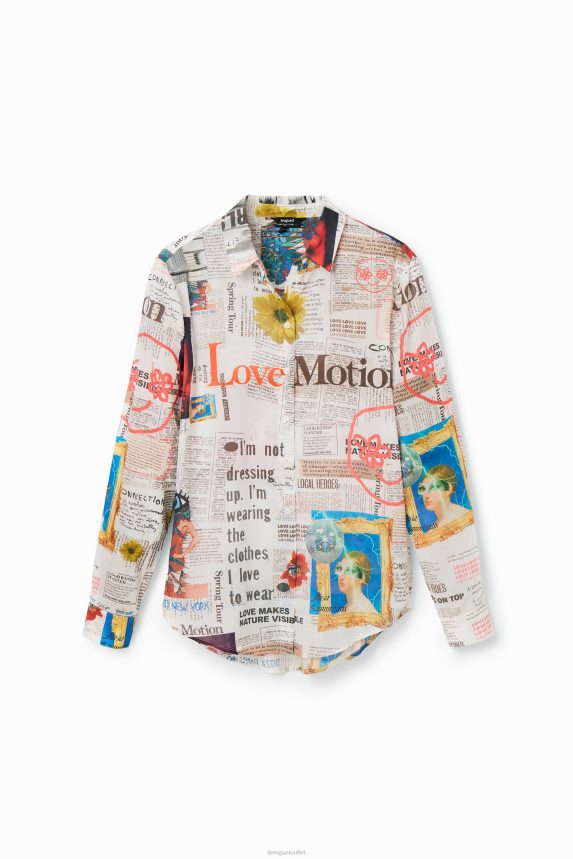 Women DesigualLong-sleeve newspaper shirt Clothing 68X240869