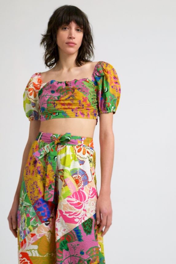 Women DesigualM. Christian Lacroix cropped blouse Clothing 68X240684