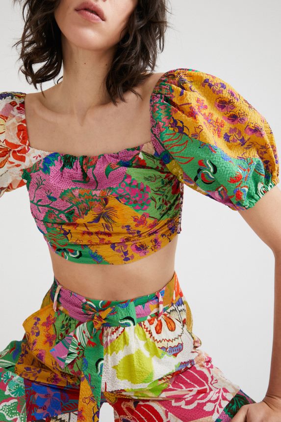 Women DesigualM. Christian Lacroix cropped blouse Clothing 68X240684