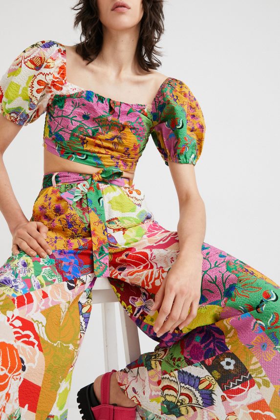 Women DesigualM. Christian Lacroix cropped blouse Clothing 68X240684