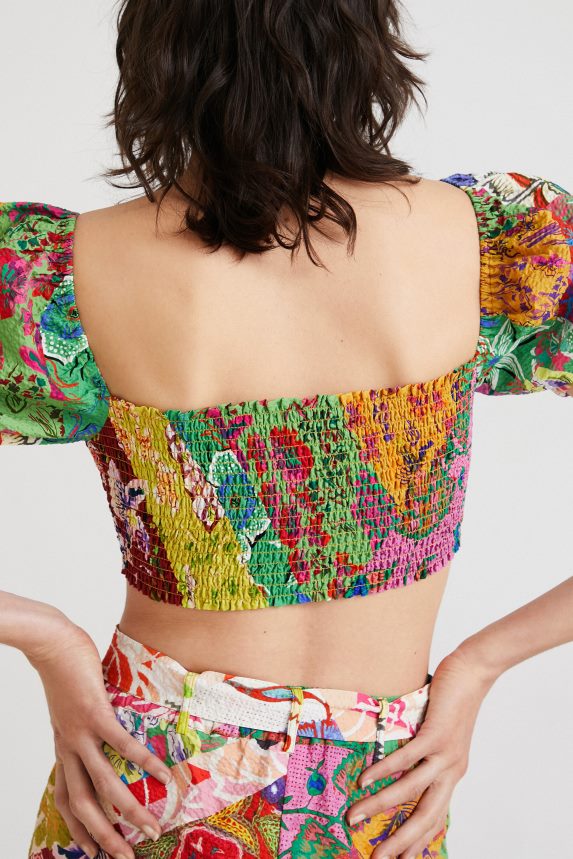 Women DesigualM. Christian Lacroix cropped blouse Clothing 68X240684