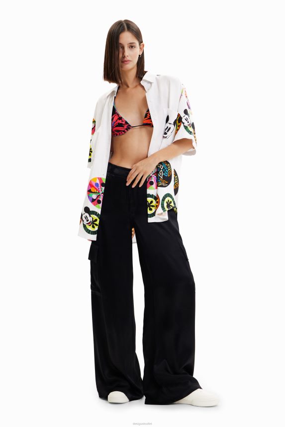 Women DesigualM. Christian Lacroix linen Mickey Mouse shirt Clothing 68X240907