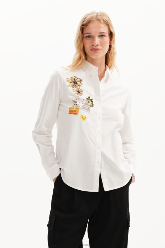 Women DesigualNewspaper patch shirt Clothing 68X240107