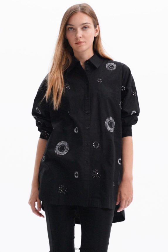 Women DesigualOversize embroidered shirt Clothing 68X240161