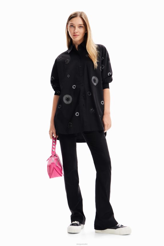 Women DesigualOversize embroidered shirt Clothing 68X240161