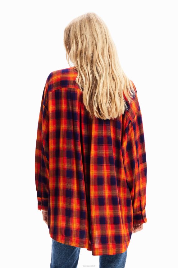 Women DesigualOversize plaid shirt Clothing 68X240194
