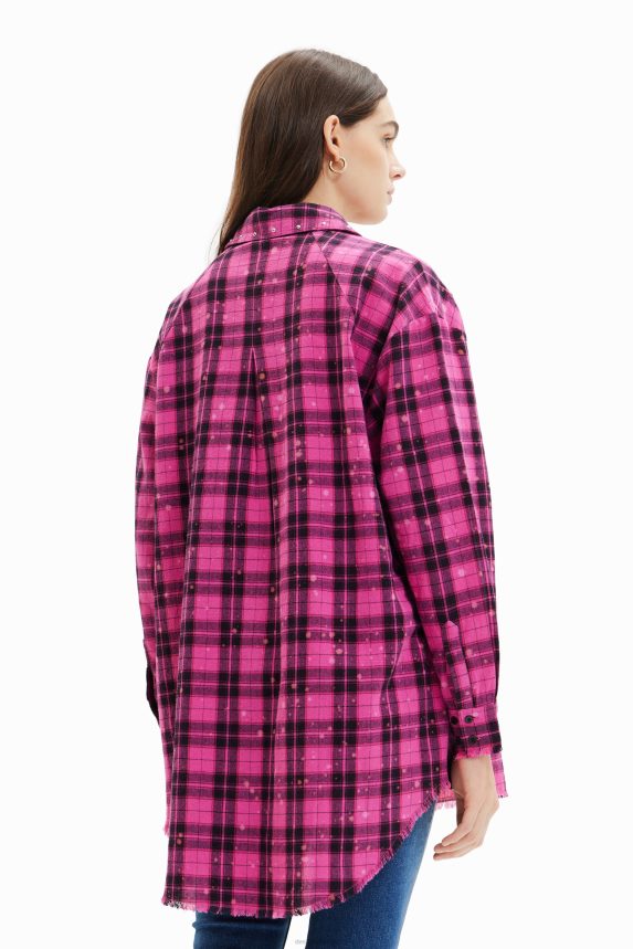 Women DesigualOversize plaid shirt Clothing 68X240449
