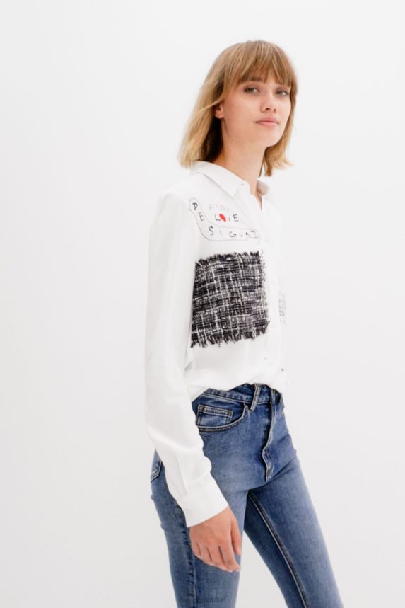 Women DesigualPatchwork and flower shirt Clothing 68X2401022