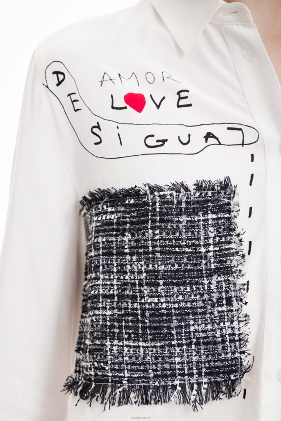 Women DesigualPatchwork and flower shirt Clothing 68X2401022