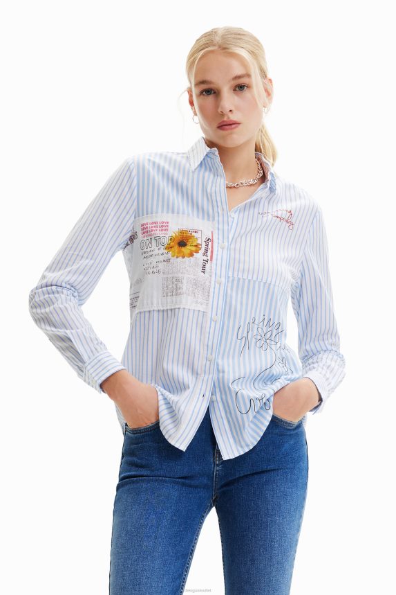 Women DesigualPatchwork striped shirt Clothing 68X240163