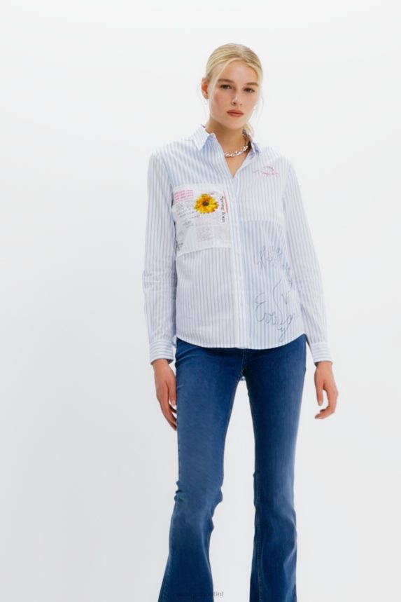 Women DesigualPatchwork striped shirt Clothing 68X240163