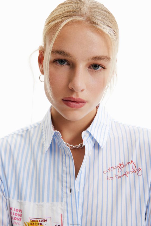 Women DesigualPatchwork striped shirt Clothing 68X240163