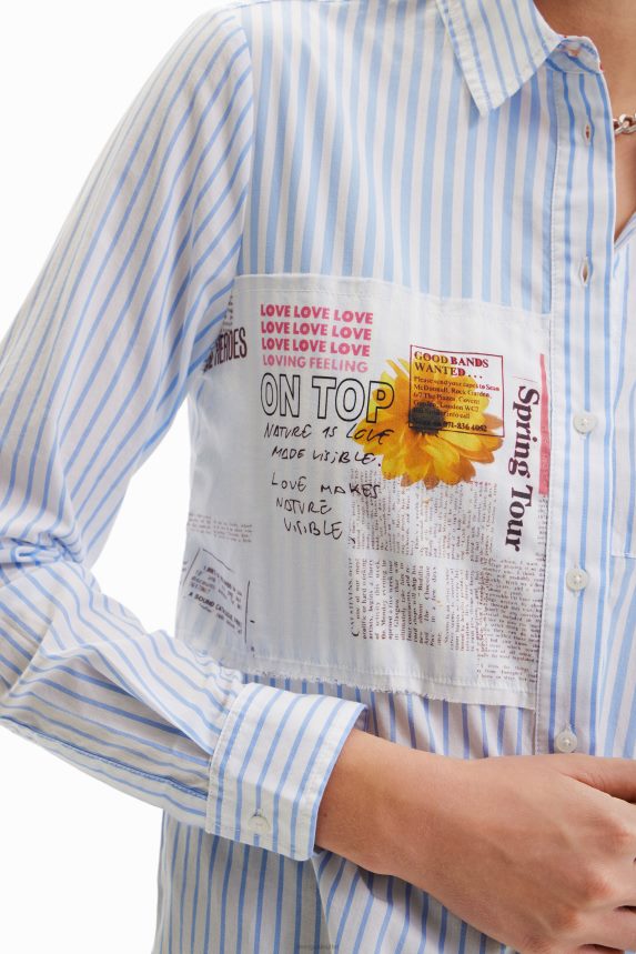 Women DesigualPatchwork striped shirt Clothing 68X240163