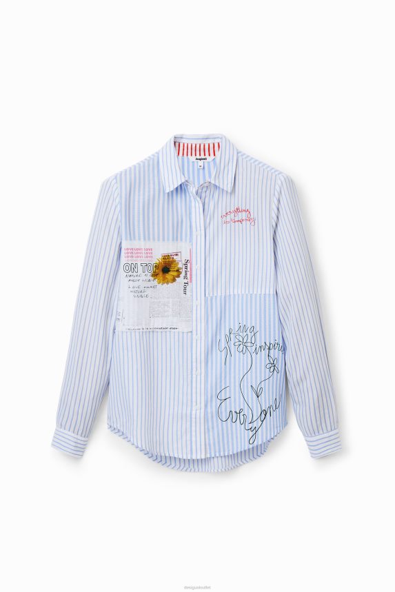 Women DesigualPatchwork striped shirt Clothing 68X240163