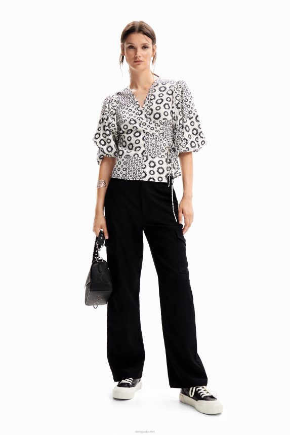 Women DesigualPatchwork wrap blouse Clothing 68X24088