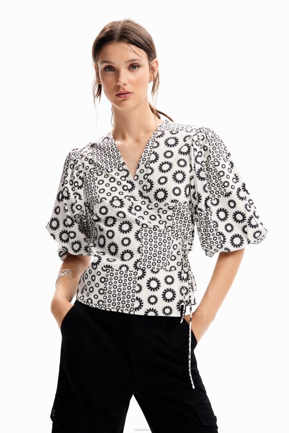 Women DesigualPatchwork wrap blouse Clothing 68X24088