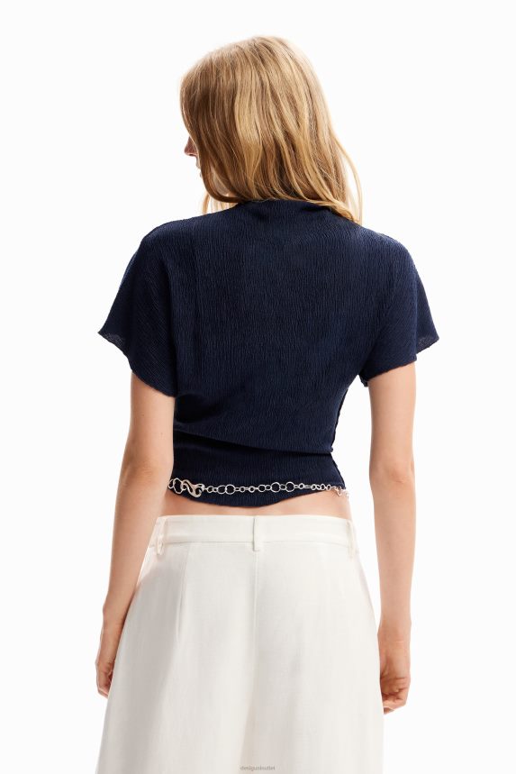 Women DesigualPlain textured blouse Clothing 68X240242