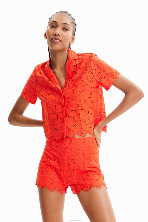 Women DesigualShort lace shirt Clothing 68X240454